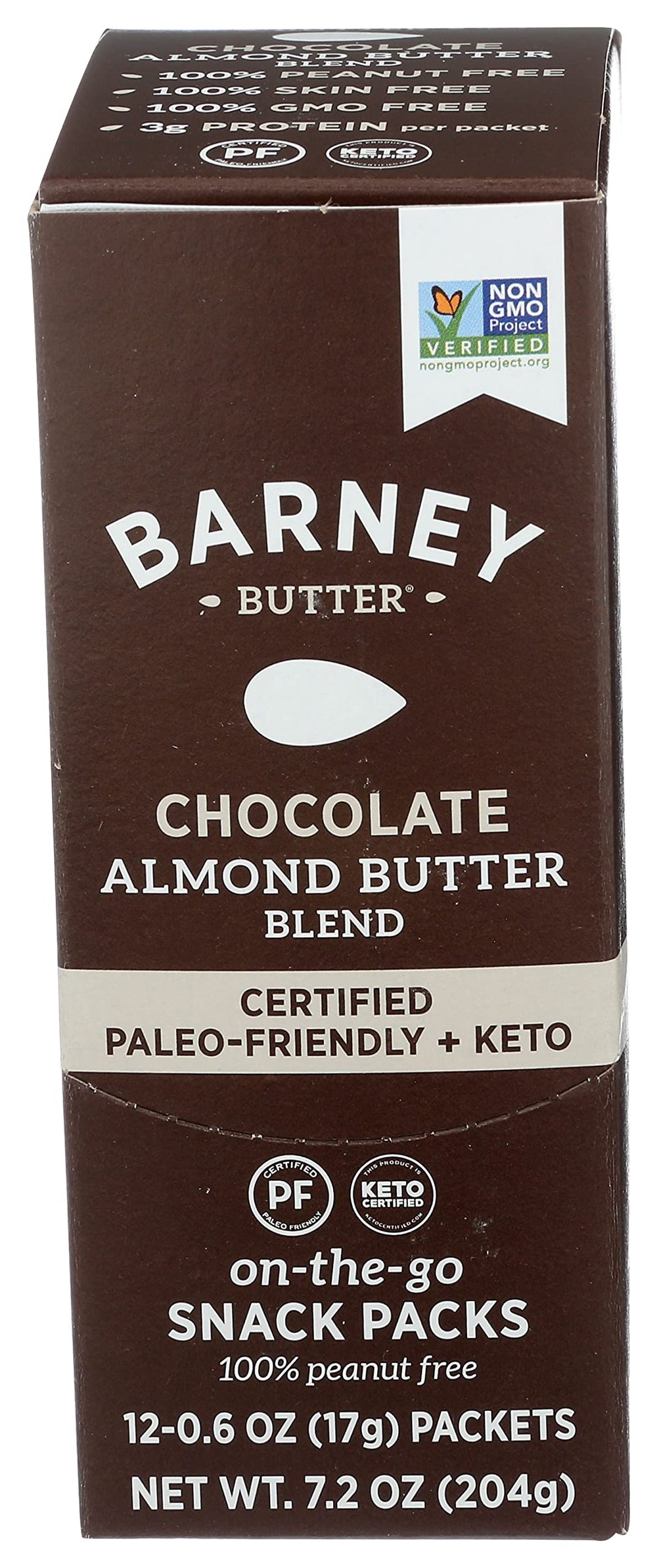 Barney Butter almond butter snack pack chocolate flavor, ultra-smooth and on-the-go.