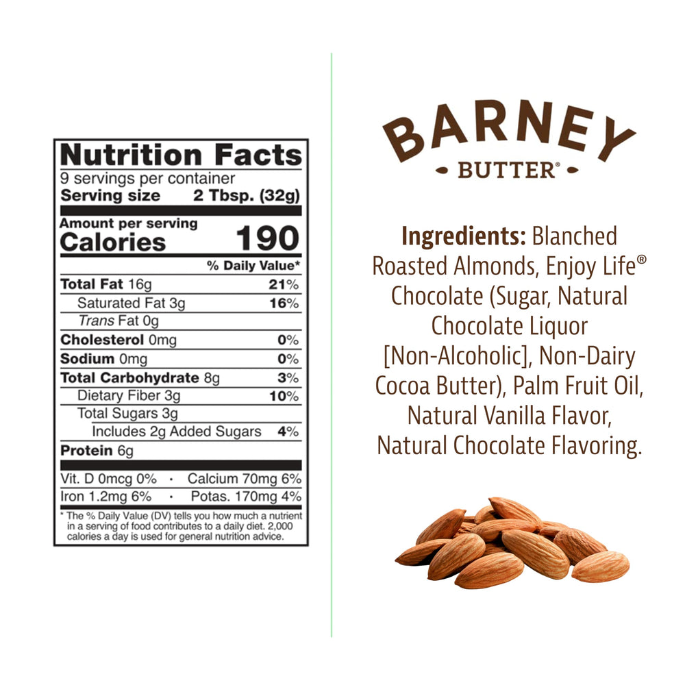 Barney Butter chocolate almond butter swirled texture in a jar.