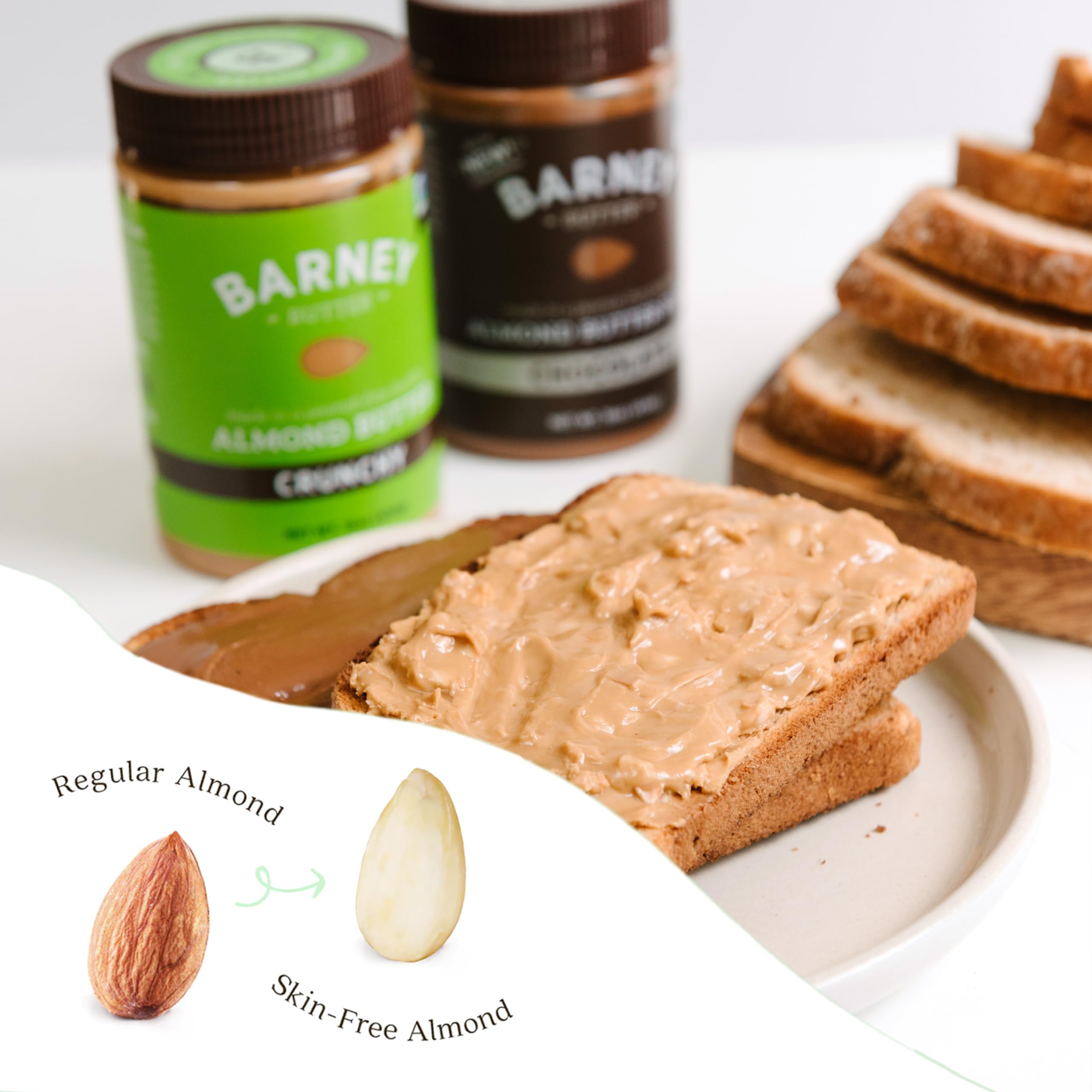Barney Butter Crunchy Texture close-up highlights roasted almonds and satisfying crunch