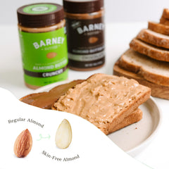 Barney Butter Crunchy Texture close-up highlights roasted almonds and satisfying crunch