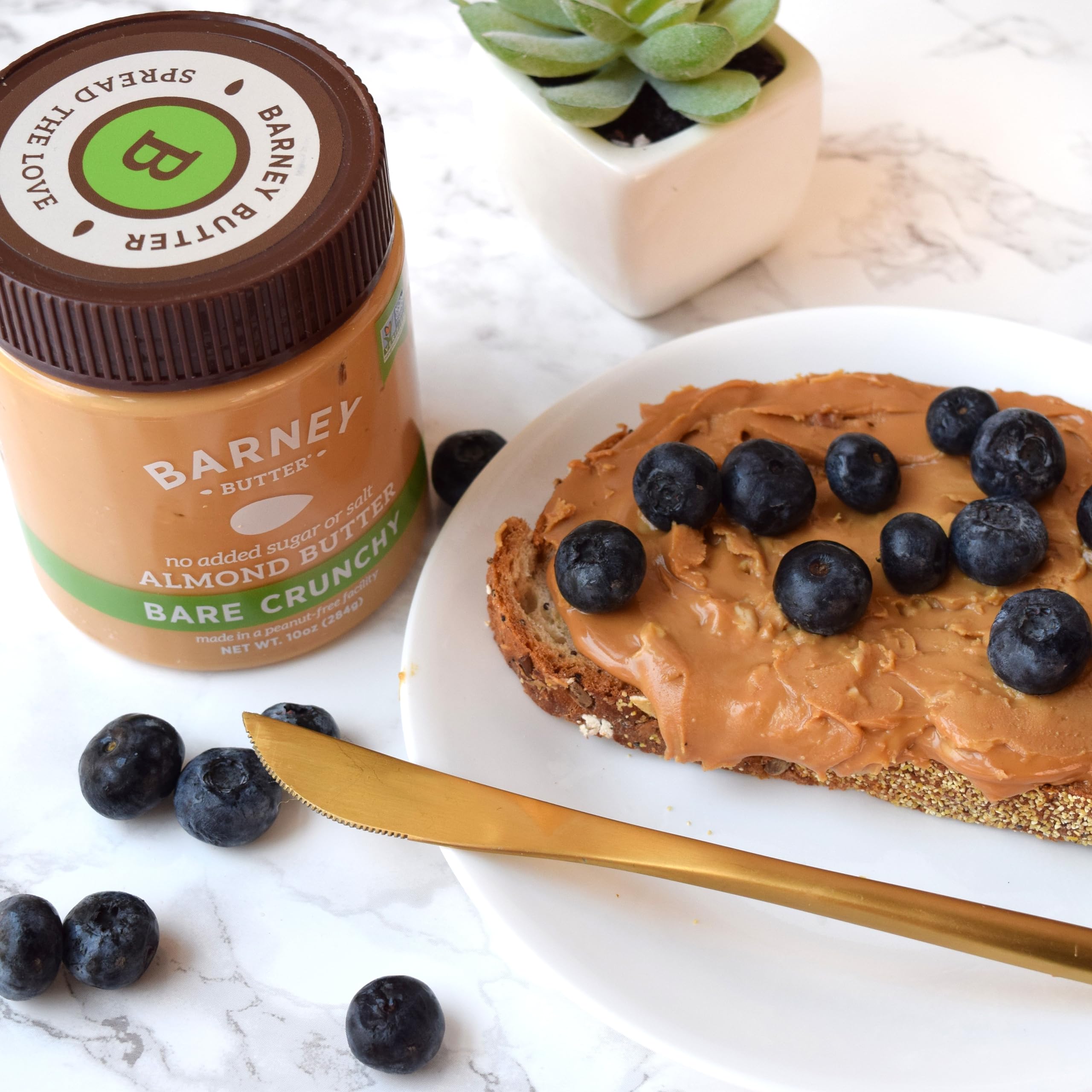 Barney Butter Ingredients list showing gluten-free, non-GMO, vegan attributes