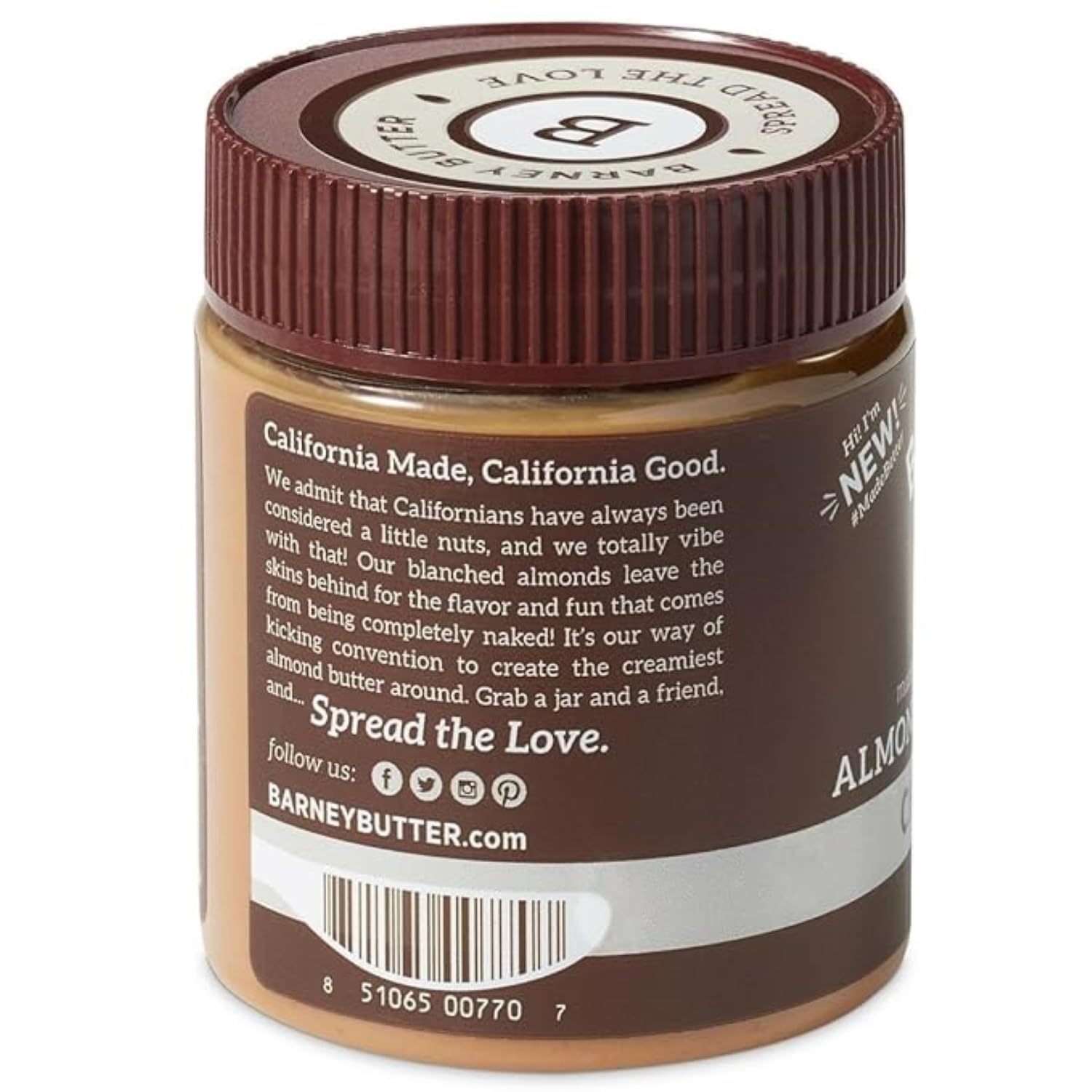 Barney Butter keto, paleo, vegan friendly with non-GMO label.