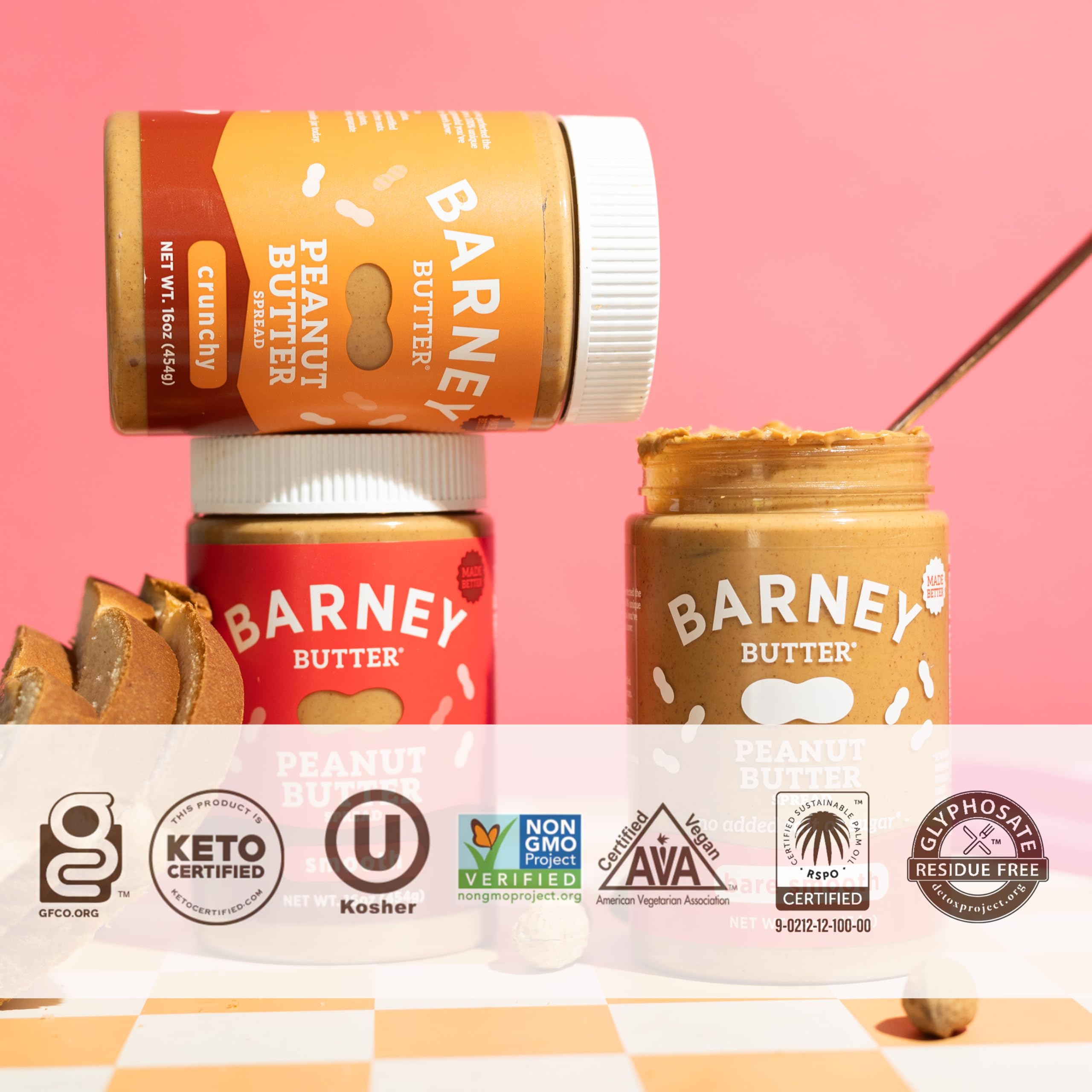 Barney Butter kitchen setup conveys quick, plant-based snack ideas.