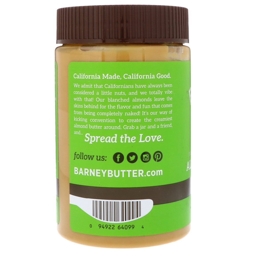 Barney Butter No-Stir almond butter bottle ready to spread for quick breakfasts.