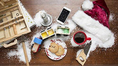 Illustration of coconut, vanilla, caramel flavors in Santa's White Christmas blend.