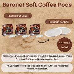 Baronet three-bag set of 18 pods each, totaling 54 for steady brewing