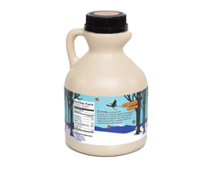 Barred Woods 16oz jug on the counter ready to sweeten oatmeal.