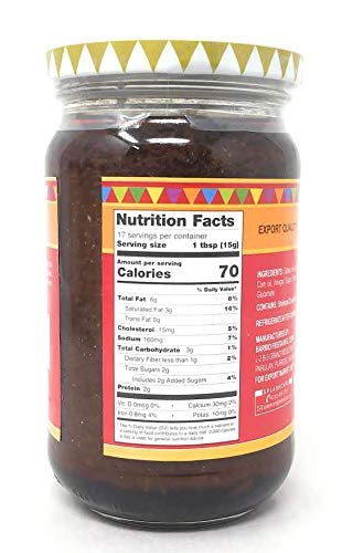 Barrio Fiesta Ginisang Bagoong jar closeup showcases rich umami for seafood and vegetables.