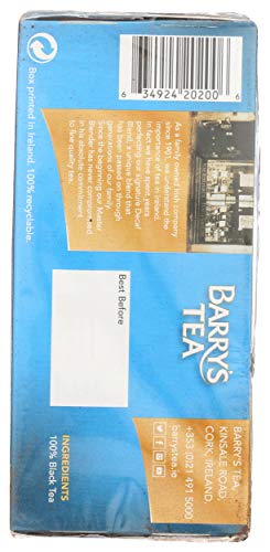 Barry's Tea Decaf box front highlighting authentic Irish blend.