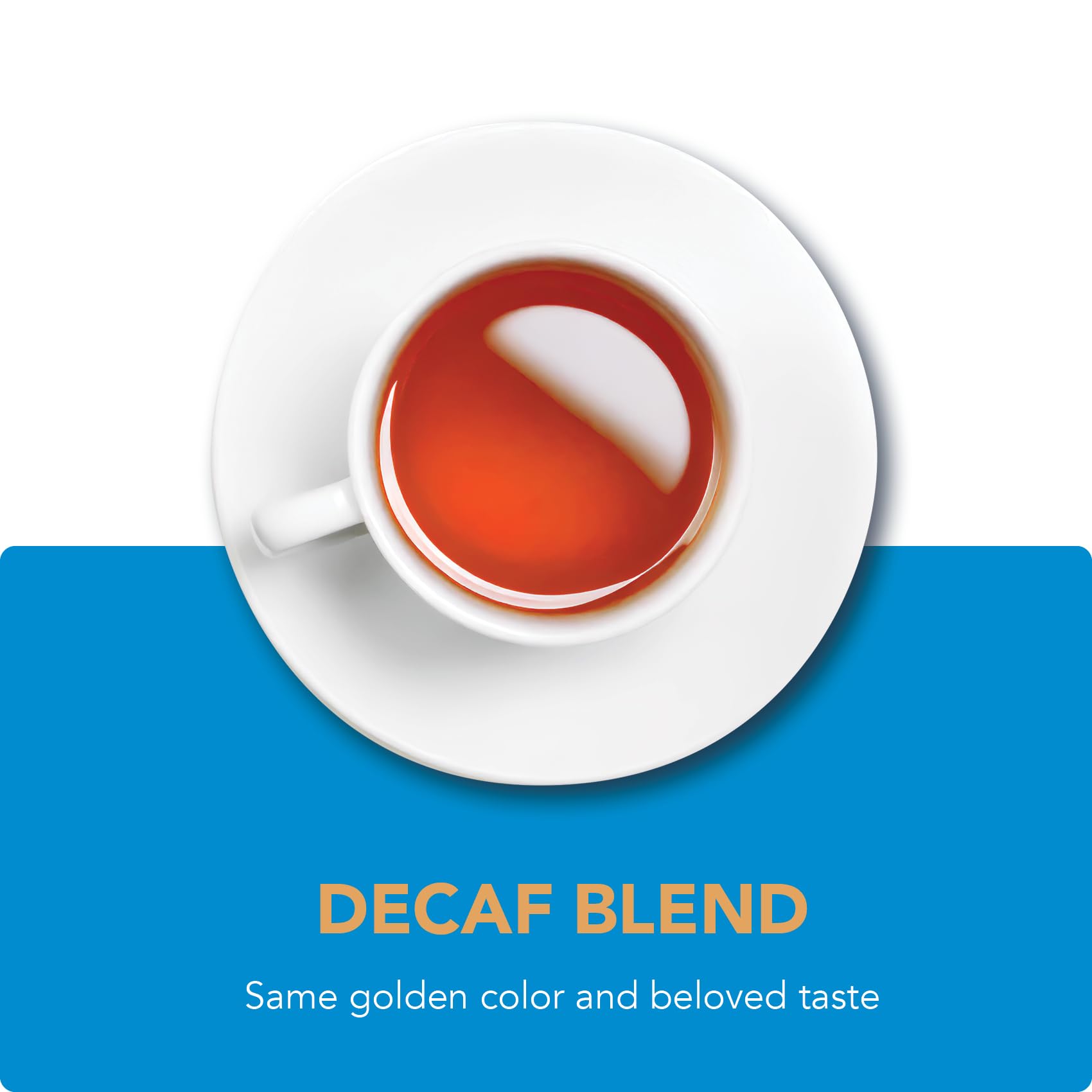 Barry's decaf tea cup with steam suggests evening tea for relaxation.