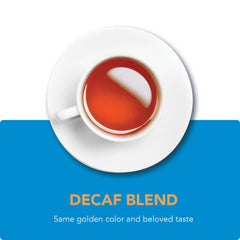Barry's decaf tea cup with steam suggests evening tea for relaxation.