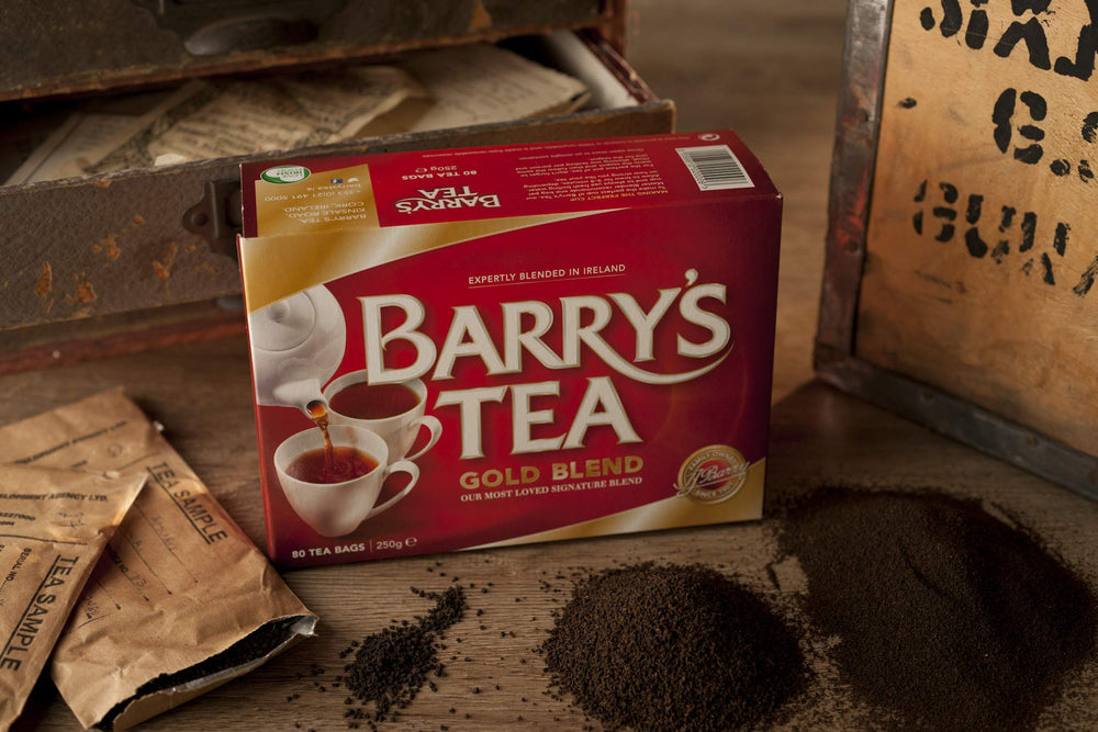 Barry's Tea Gold Blend 80ct 3-Pack in kitchen scene, flexible brewing for busy days