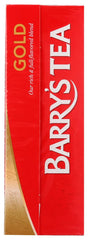 Barry's Tea Gold Blend brand label emphasizes Irish origin and trusted quality.