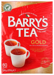 Barry's Tea Gold Blend tea bags in a front view for a bright morning cup.