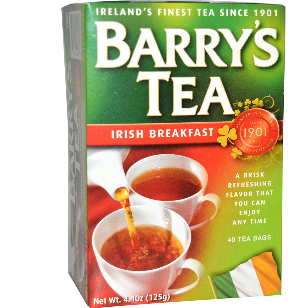 Barry's Tea Irish Breakfast 40-count box with rich, full-bodied flavor for mornings.
