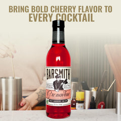 Barsmith Grenadine in a glass, vibrant mocktail color