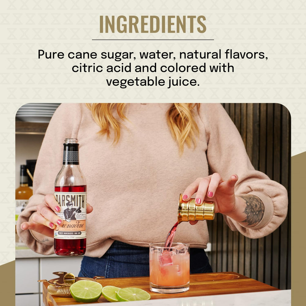 Barsmith Grenadine's deep ruby hue enhances drinks