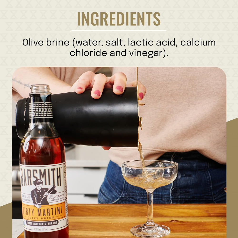 Barsmith olive brine ingredients on label, premium quality