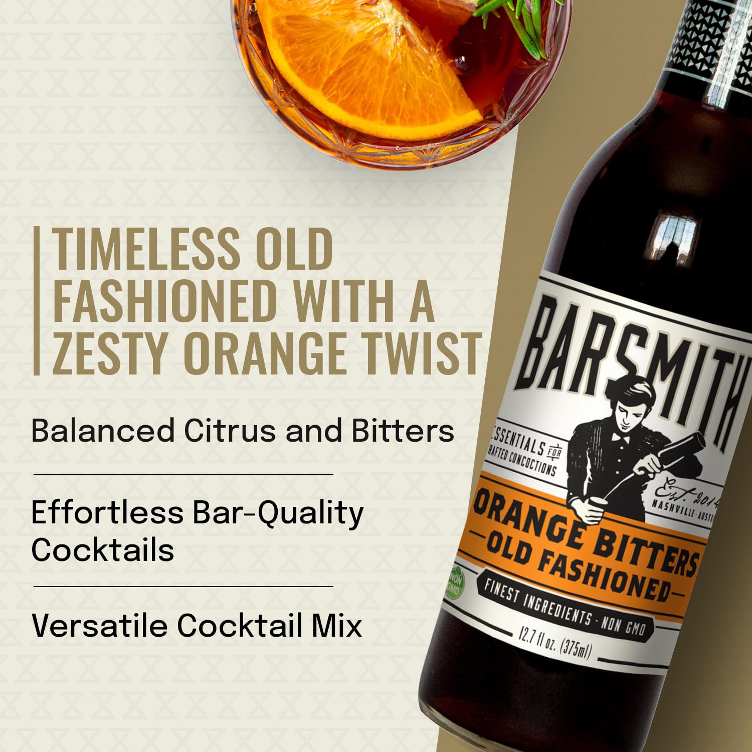 Barsmith bottle close-up showing premium design for elevating home bars.