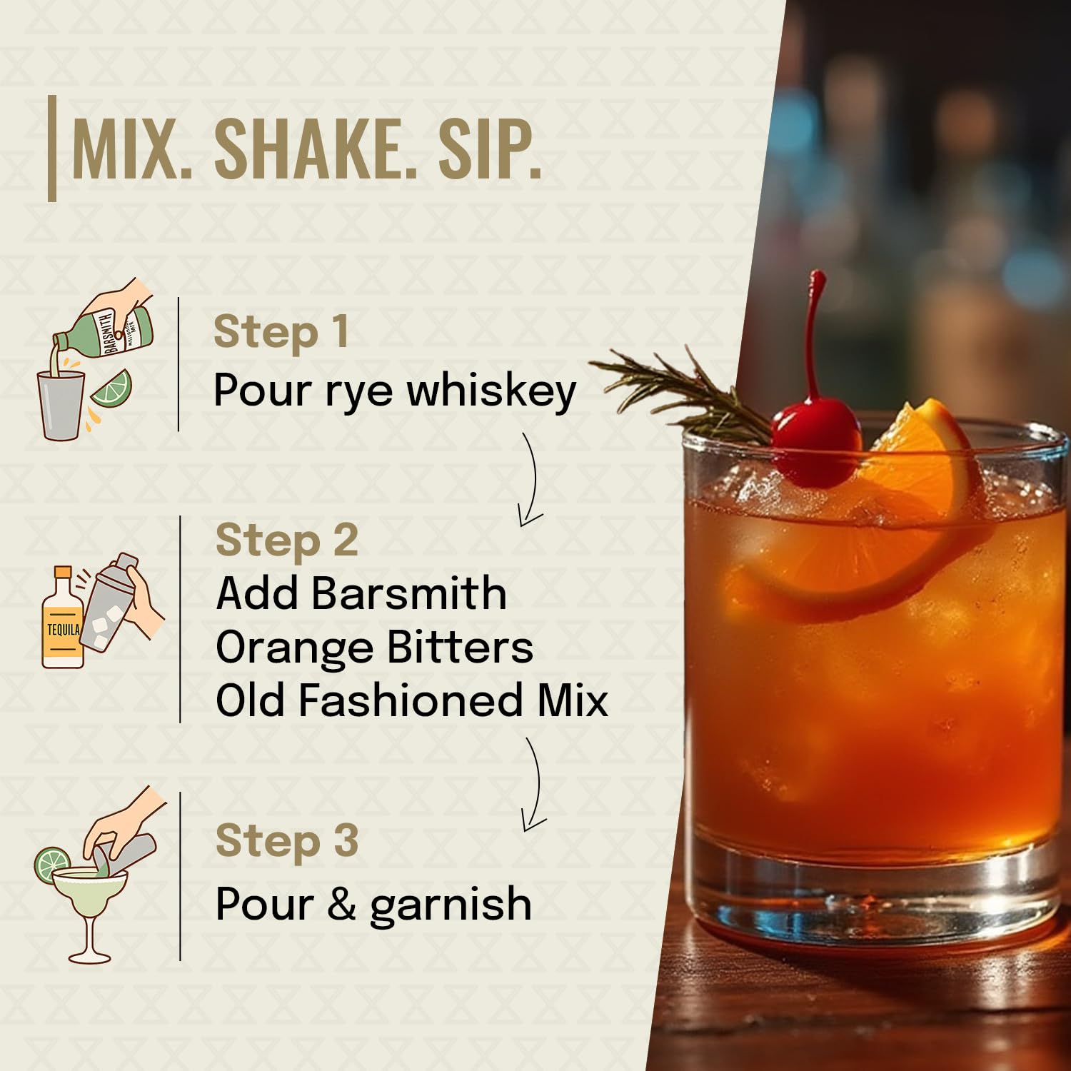 Barsmith Orange Bitters with orange zest, natural flavors, and honey for balanced sweetness.
