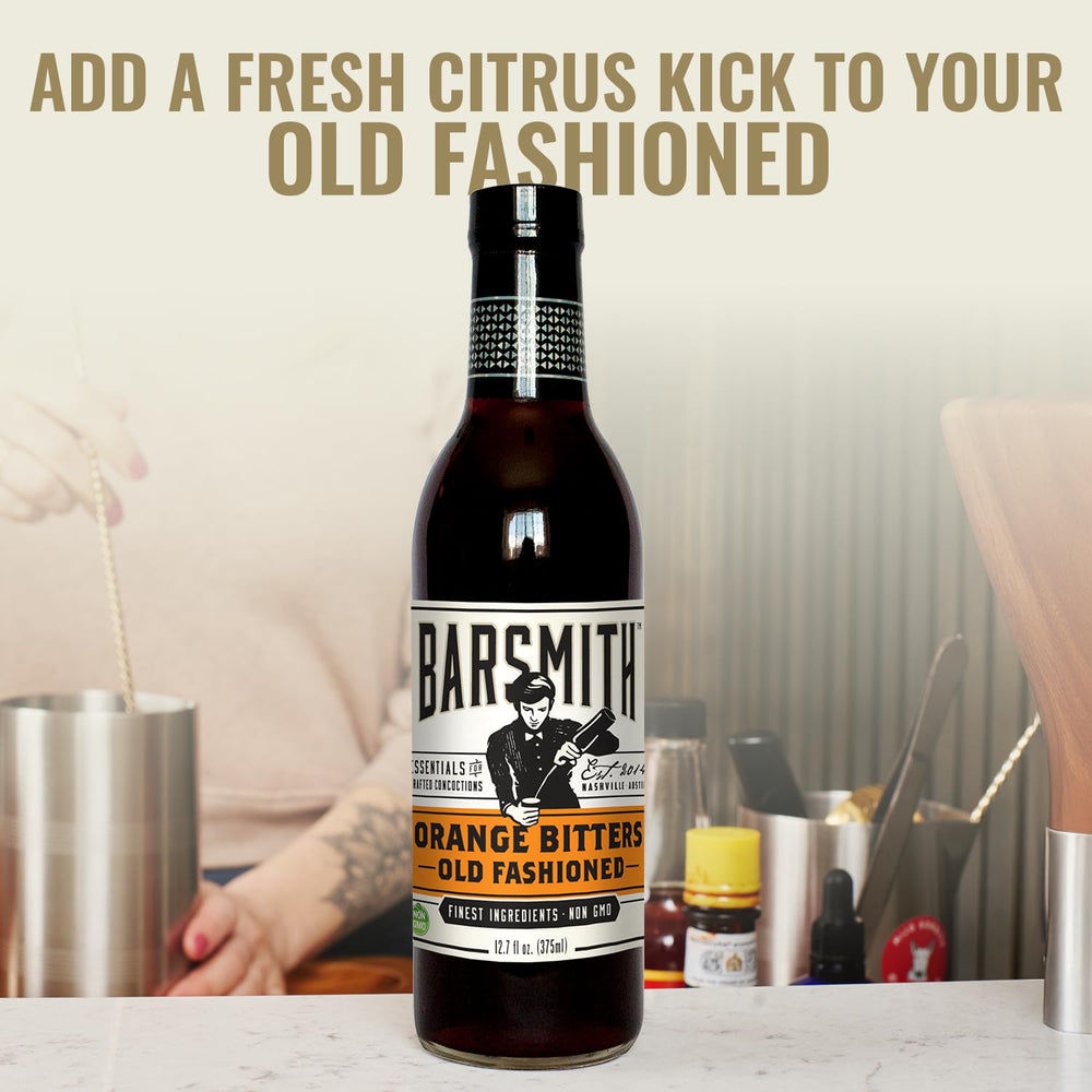 Barsmith Orange Bitters Mix with orange zest, aromatic spices enhancing citrus notes.