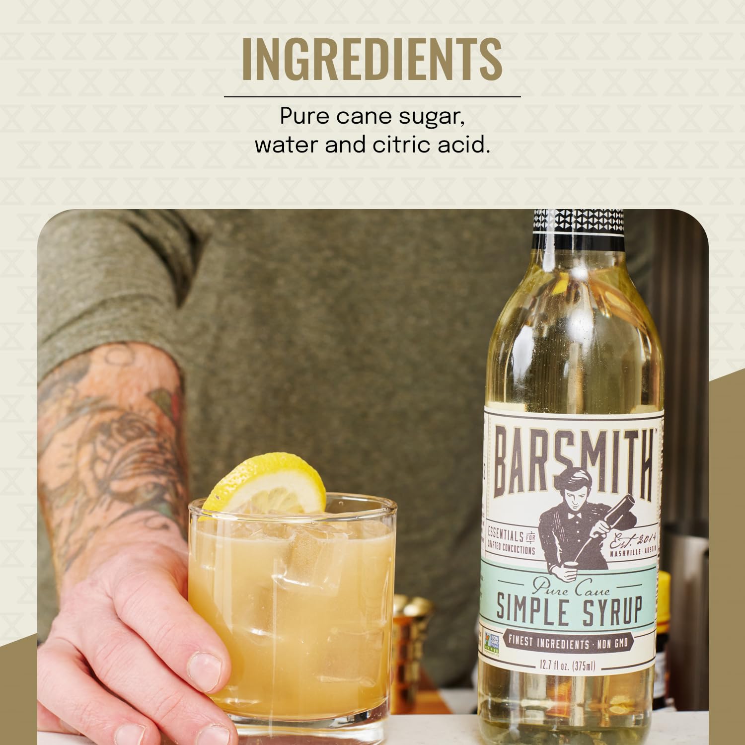 Barsmith Simple Syrup baking-use shot suggests versatile sweetener for desserts