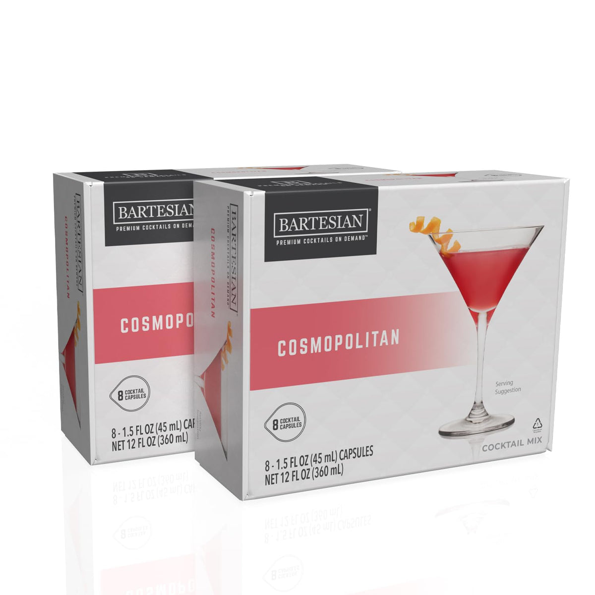 Bartesian Cosmopolitan capsules pack front view showing cranberry and lime flavors for home mixology