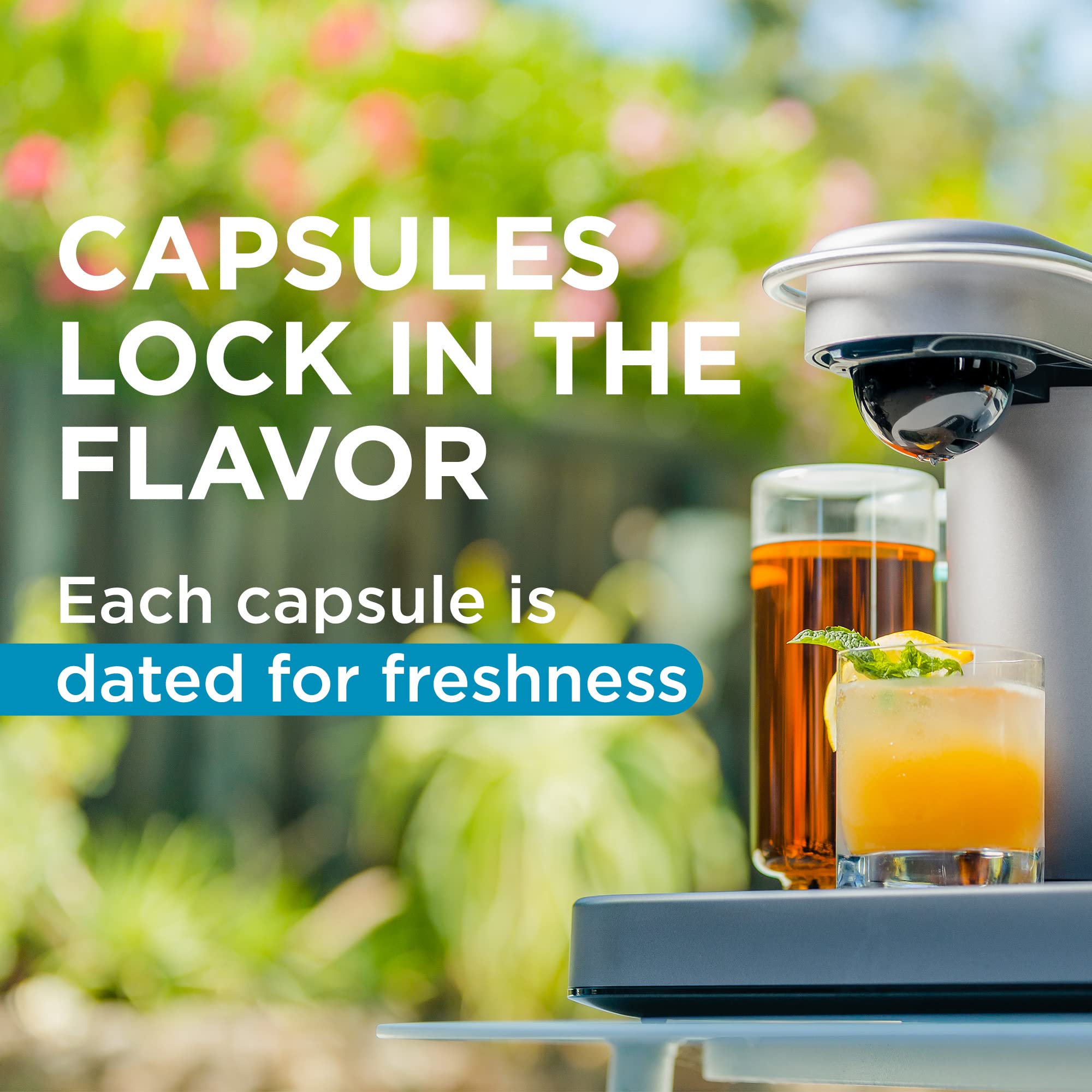 Bartesian Rum Breeze capsule freshness date label indicating quality assurance for freshness.