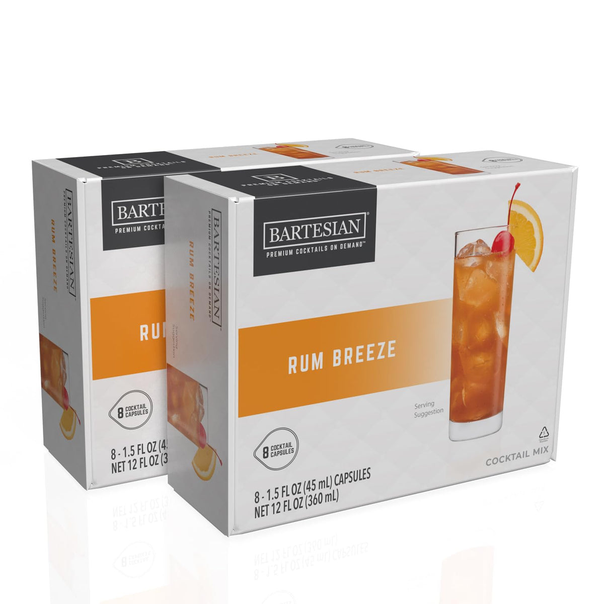 Bartesian Rum Breeze capsule ready for the cocktail machine, ideal for tropical home cocktails.