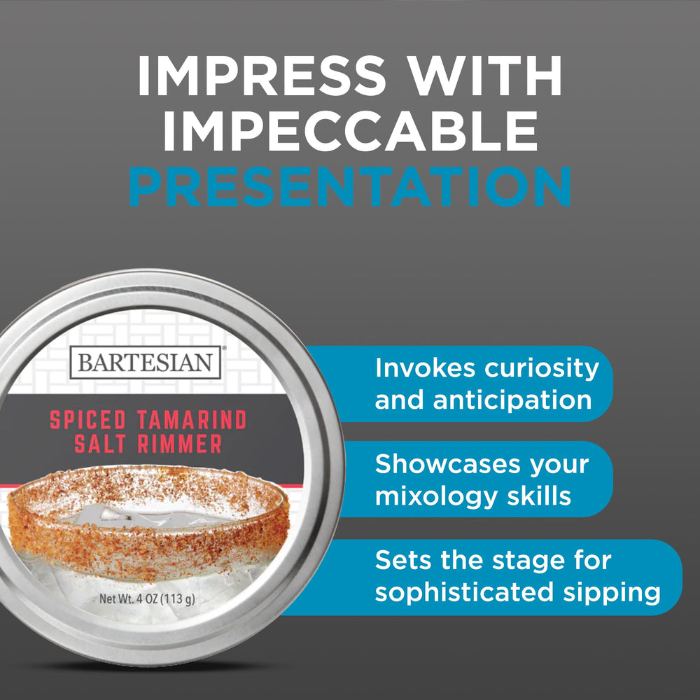 Bartesian Spiced Tamarind Salt Rimmer dusting swirl demonstrates even coating
