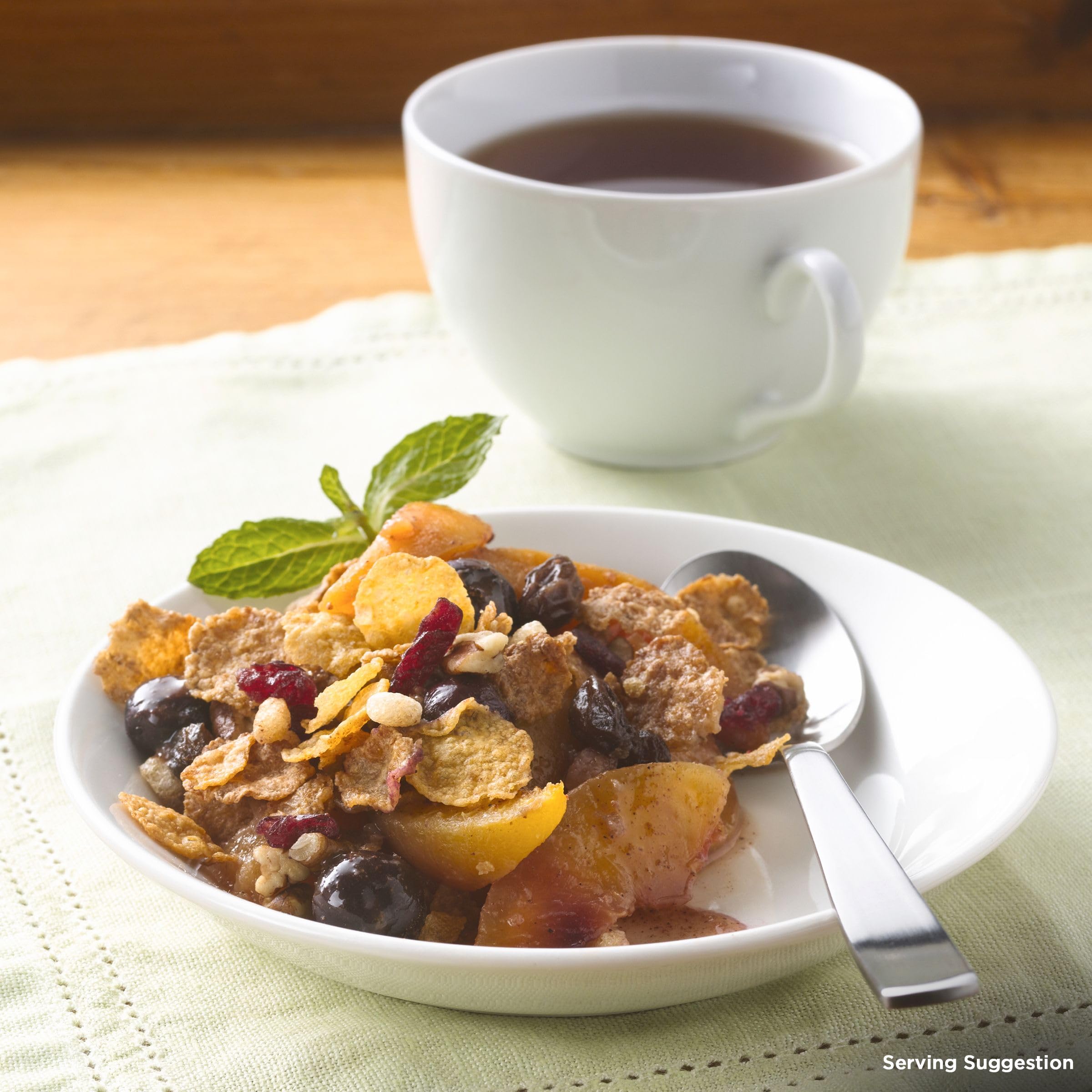 Basic 4 vanilla clusters closeup, sweet crunch to brighten mornings.