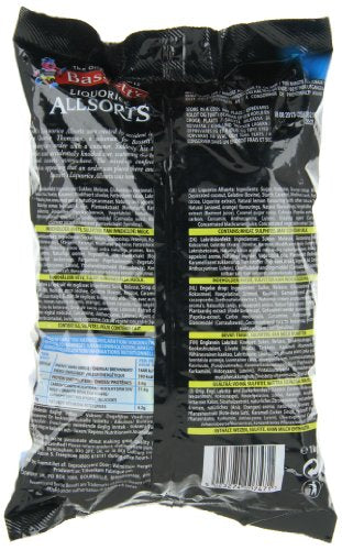 Bassett's Liquorice Allsorts pack back reveals packaging details and usage ideas.