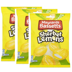 Bassett's Sherbet Lemons 192g 3-pack front view, fizzy center enhances refreshment