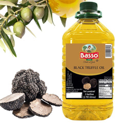 1-gallon bulk container of BASSO 1904 truffle oil for upscale kitchen use