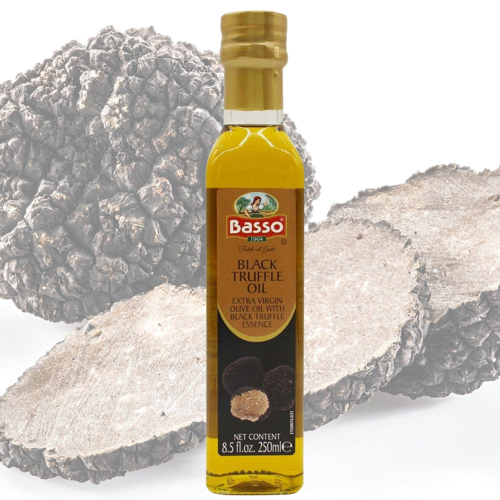 BASSO 1904 gourmet finishing oil drizzle over salads and meats.
