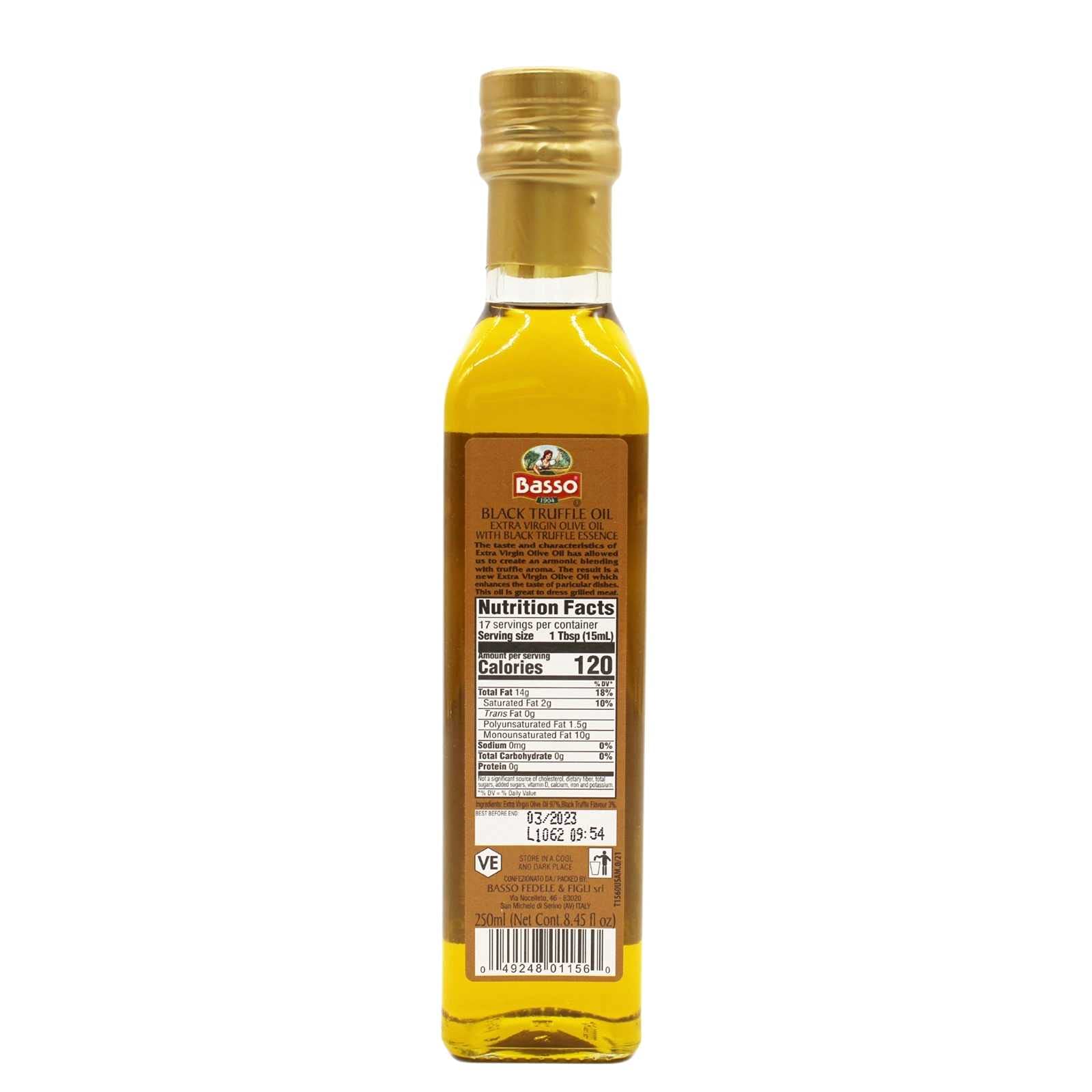 BASSO 1904 two bottles of 8.5 oz EVOO with truffle infusion.