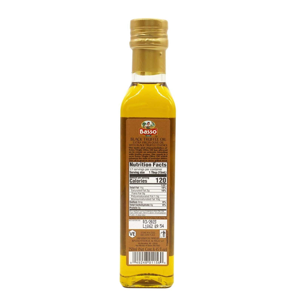 BASSO 1904 two bottles of 8.5 oz EVOO with truffle infusion.