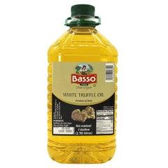 BASSO 1904 white truffle oil bottle pouring for finishing dishes.