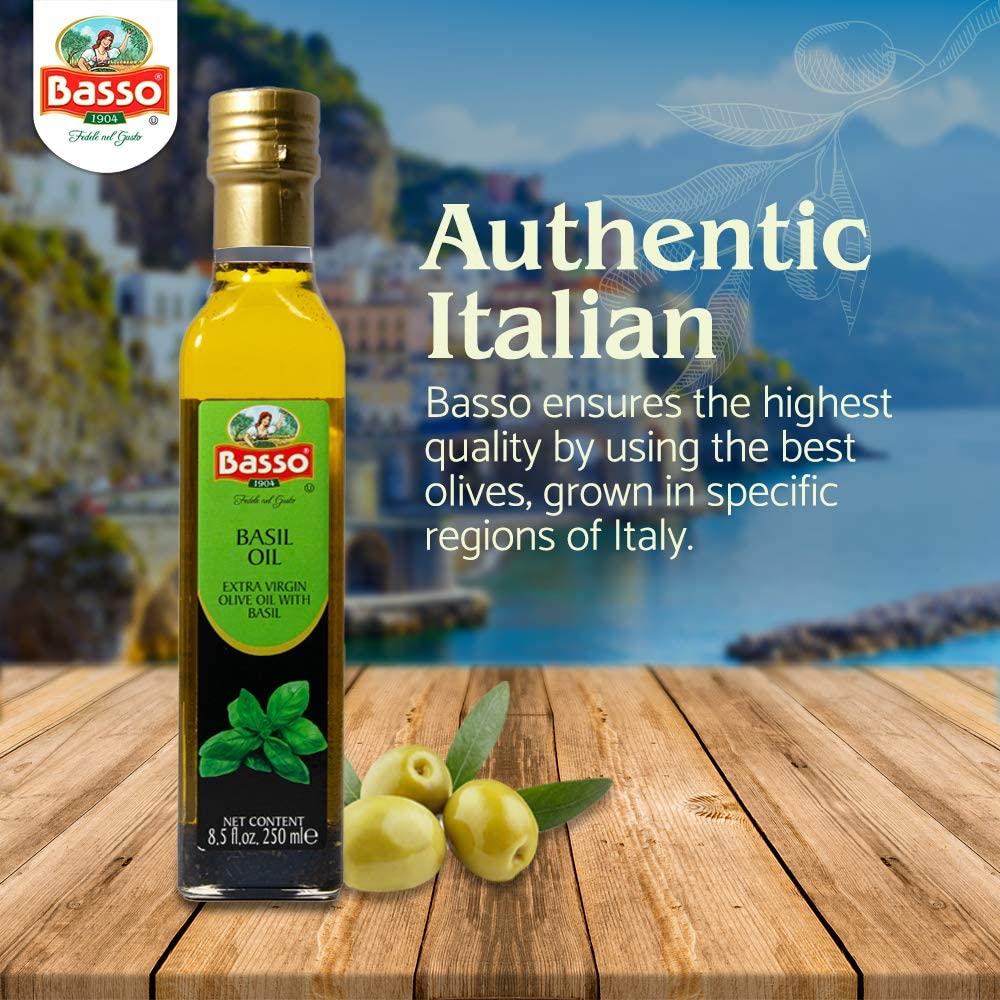 Basso 1904 infused olive oil gift box showcases four flavors for tasting and gifting.