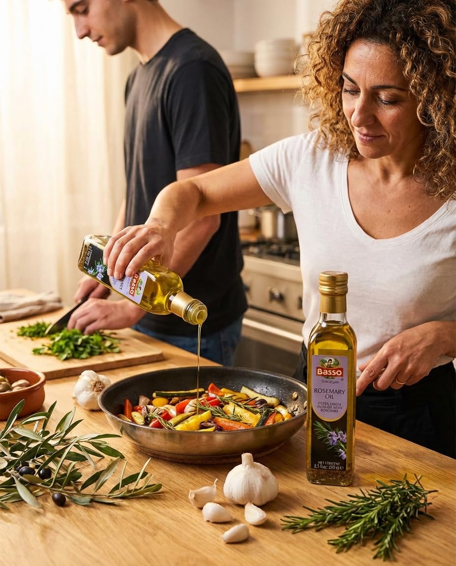 BASSO 1904 Rosemary Oil in a bowl for dipping bread.