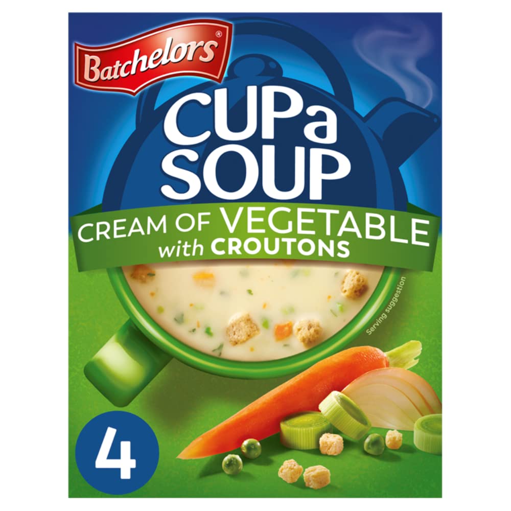 Batchelors Cup a Soup Cream of Vegetable cup with croutons for a quick, comforting lunch.