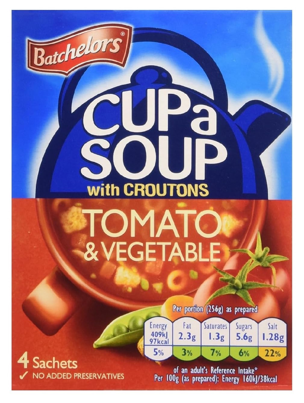 Croutons topping Batchelors Cup-a-Soup tomato-vegetables
