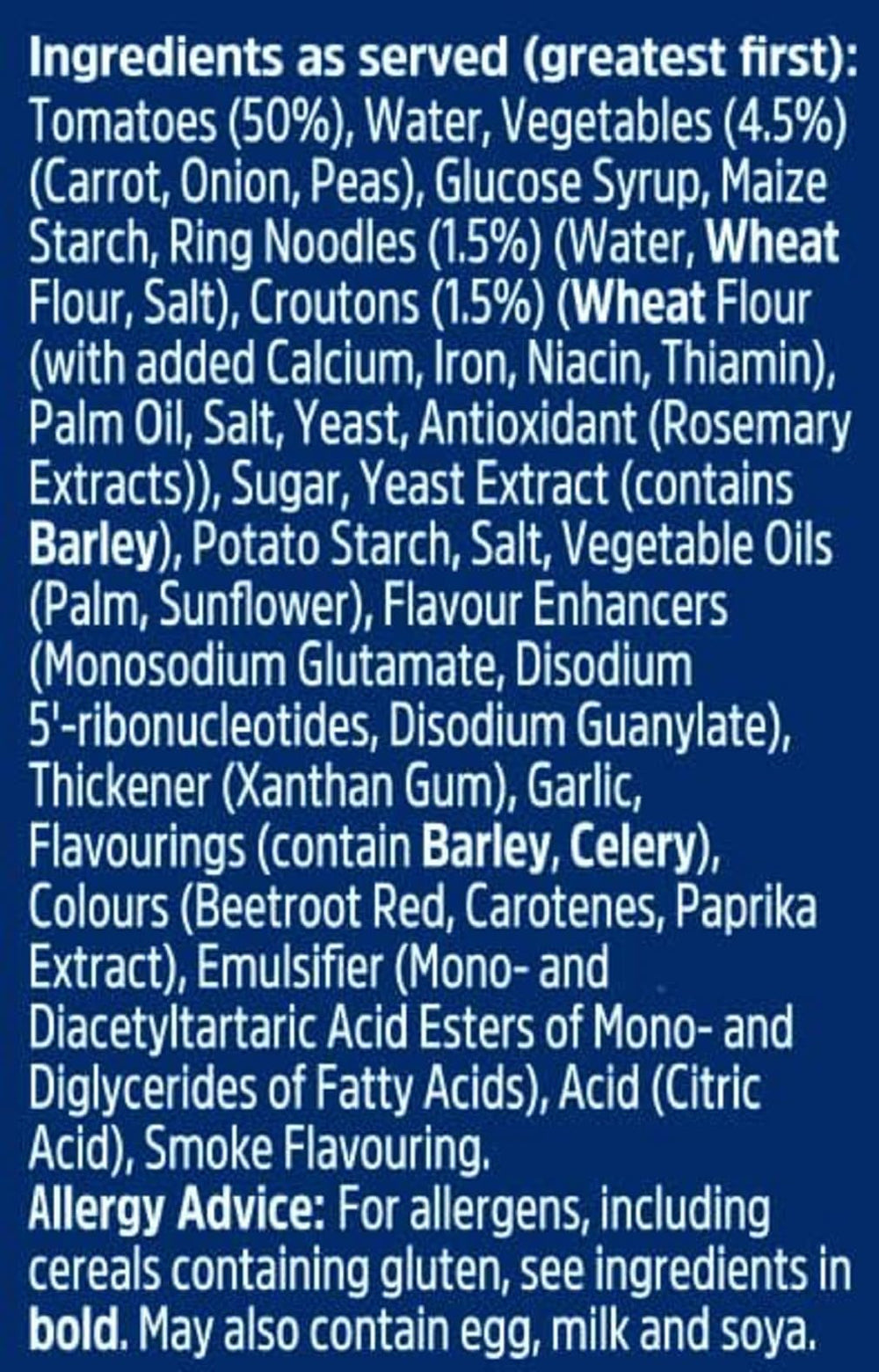 Batchelors Cup-a-Soup sachet close-up with creamy base
