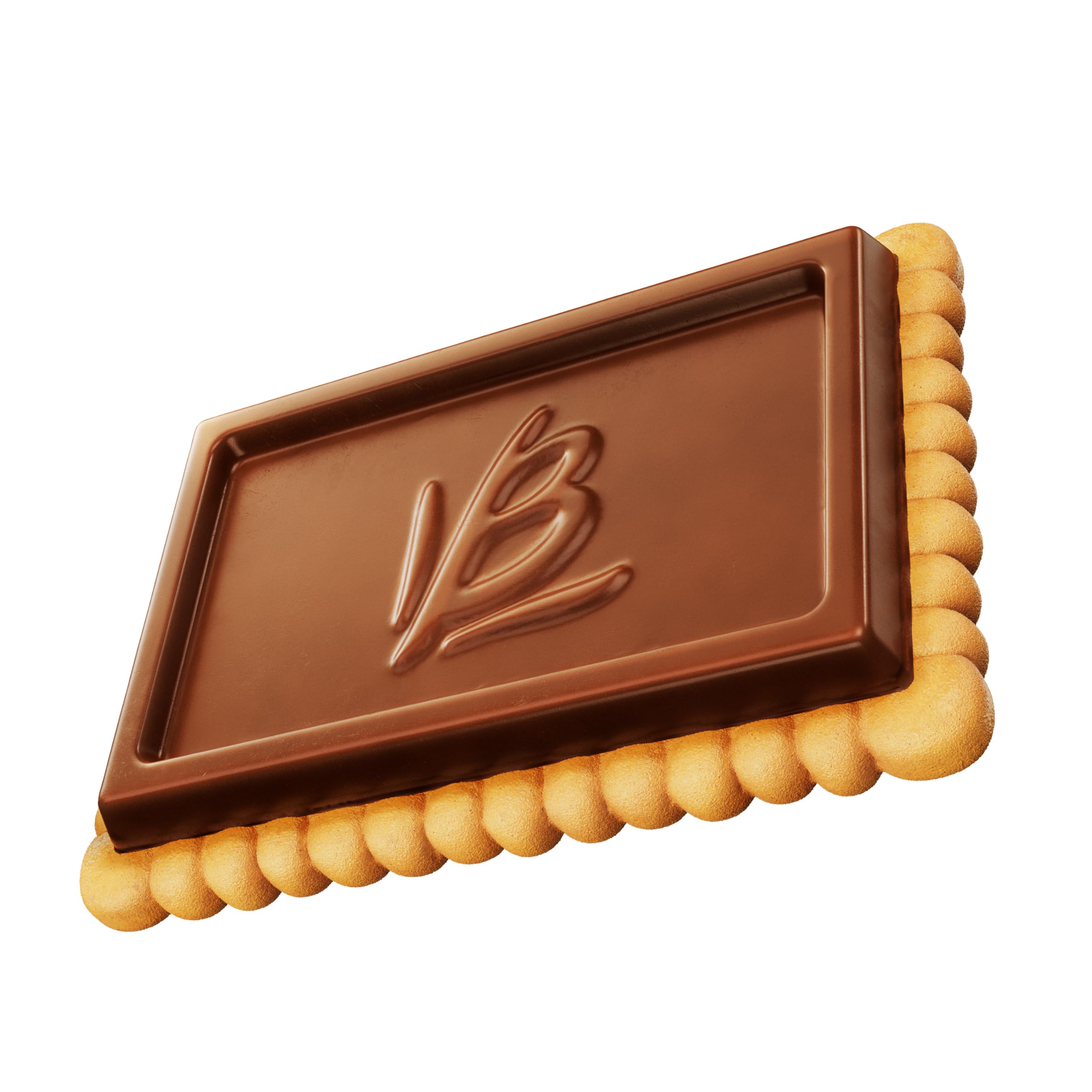 Bauducco chocolate-coated biscuits close-up, perfect with coffee or tea.