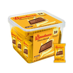 Bauducco Choco Biscuit Cookies box shown, ideal for pantry storage and gifting.