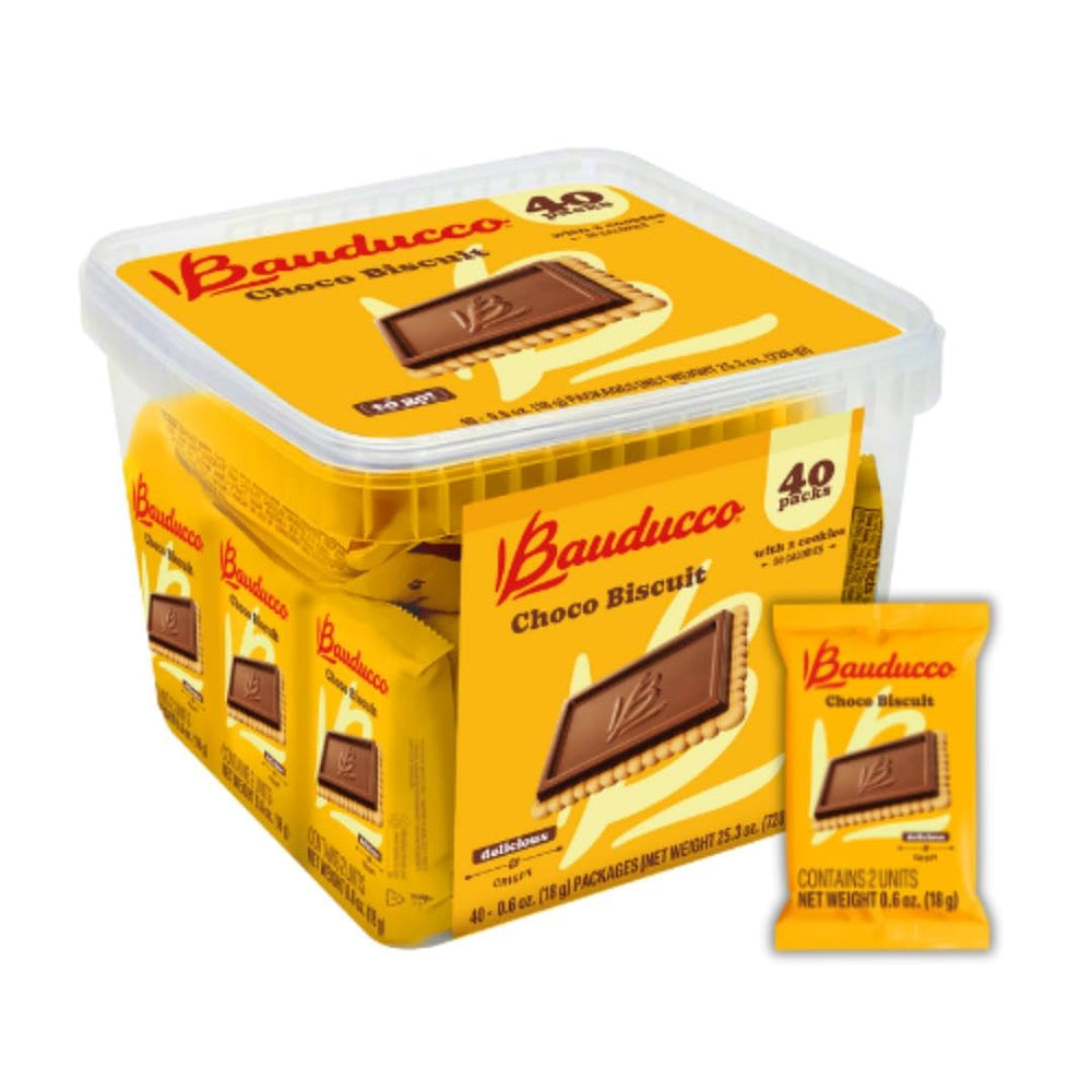Bauducco Choco Biscuit Cookies packaging ready for sharing.