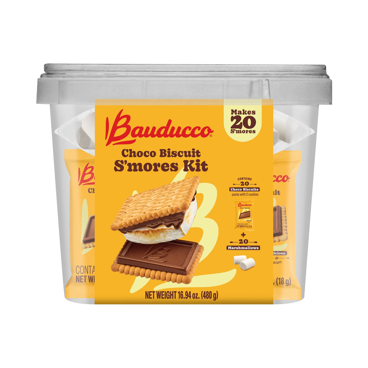 Bauducco Choco Biscuit S'mores Kit packaging shown for quick party prep.