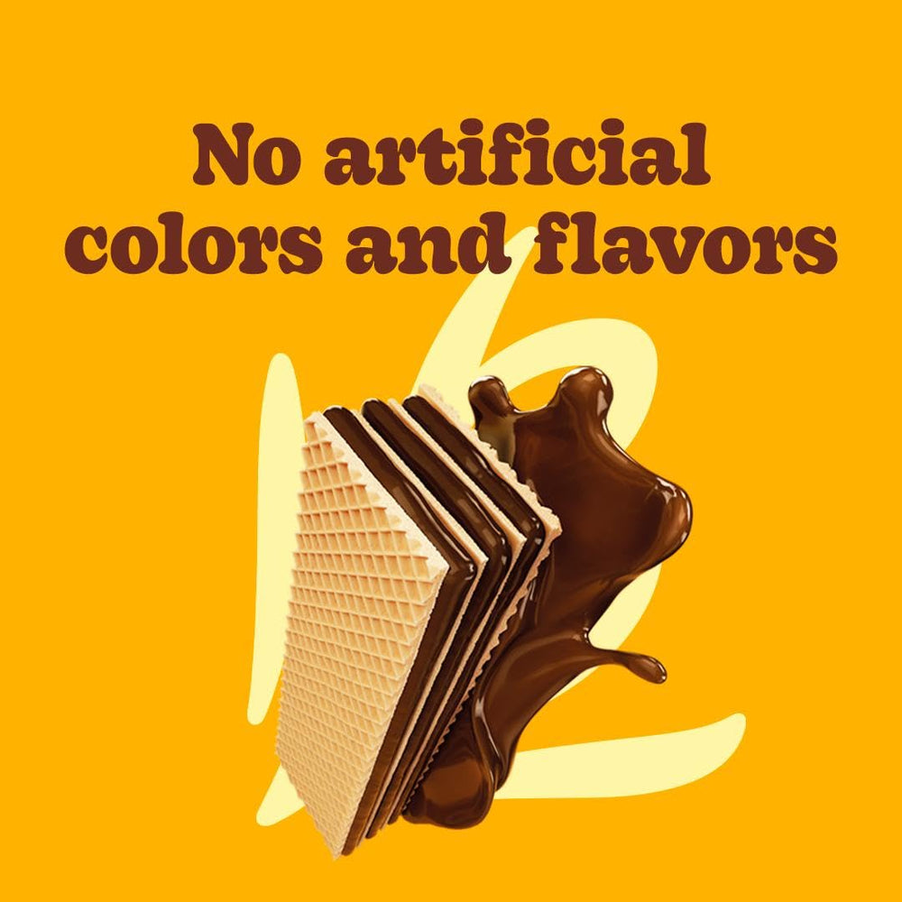 Bauducco crispy wafer sheets highlight delicate crunch paired with smooth filling.