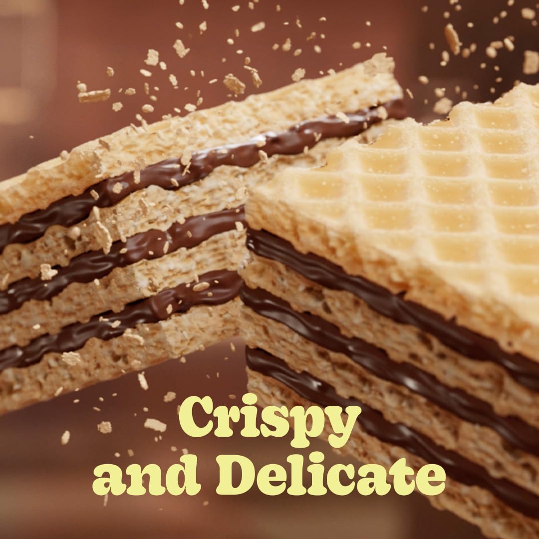 Bauducco Coconut Wafers stacked on a plate for sharing with others.