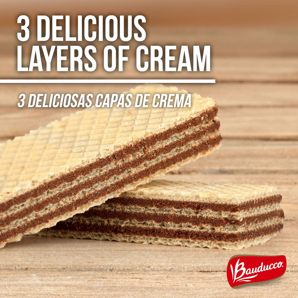 Bauducco hazelnut wafers on plate with coffee pairing